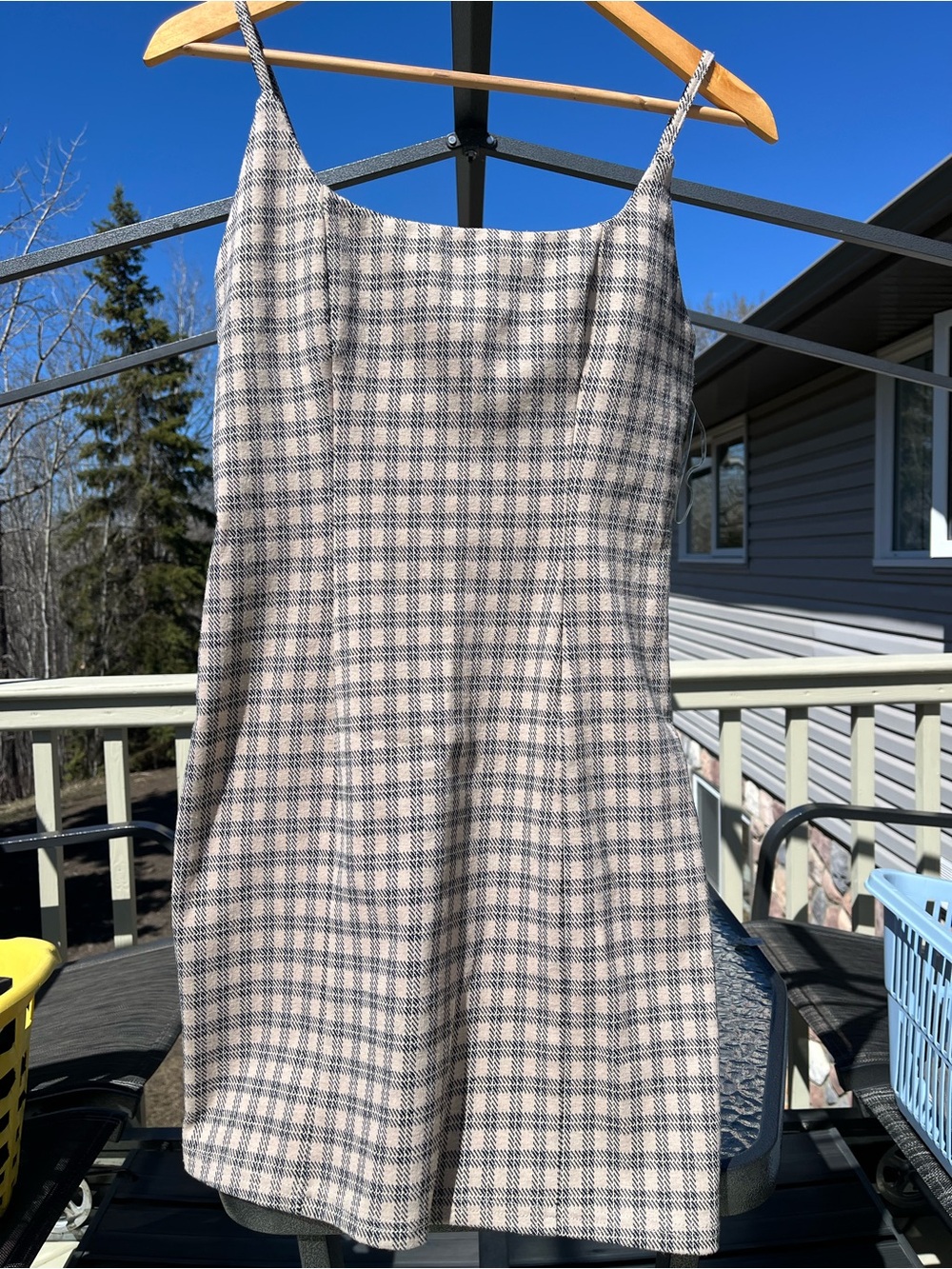 French Kiss Tan and Black Patterned Mini Dress